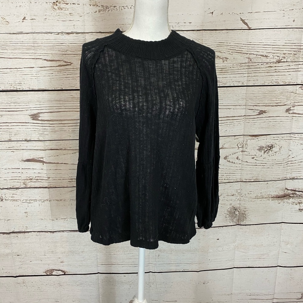 White Willow Knit Balloon Sleeve Sweater NWT